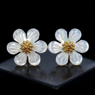 Daisy Flower Beads – White Mother of Pearl Beads For Diy Jewelry Making